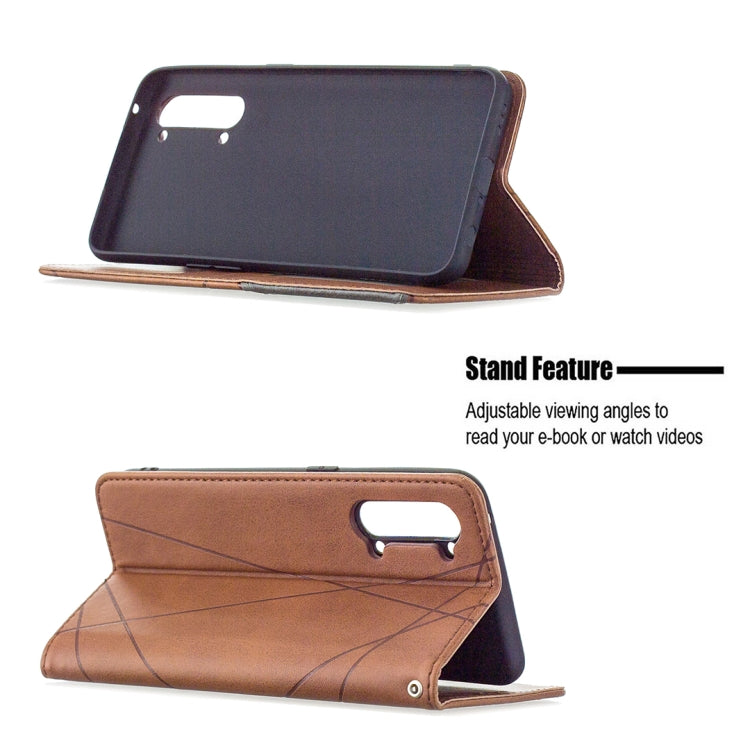 Custodia in pelle magnetica a vibrazione orizzontale con struttura a rombo con supporto, slot per carte e portafoglio, For OPPO Find X2 Lite, For Samsung Galaxy A42 5G