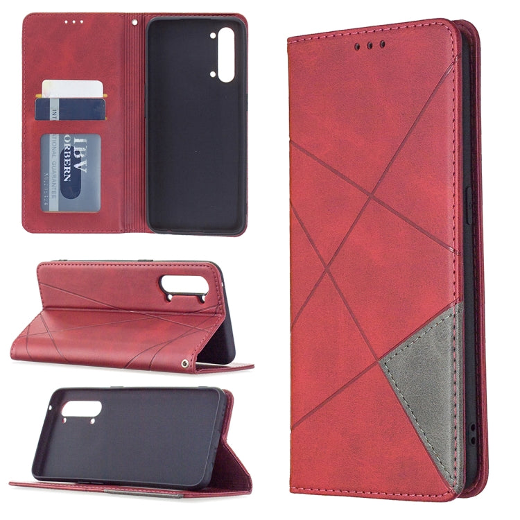 Custodia in pelle magnetica a vibrazione orizzontale con struttura a rombo con supporto, slot per carte e portafoglio, For OPPO Find X2 Lite, For Samsung Galaxy A42 5G