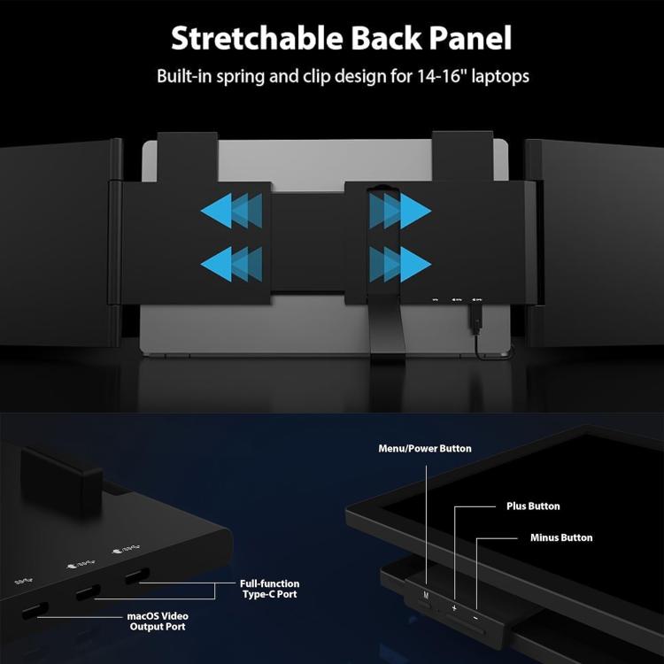 Z140A01D 14-inch 1080P Dual-screen Portable Monitor for Laptop Expansion, 14 inch 1080P