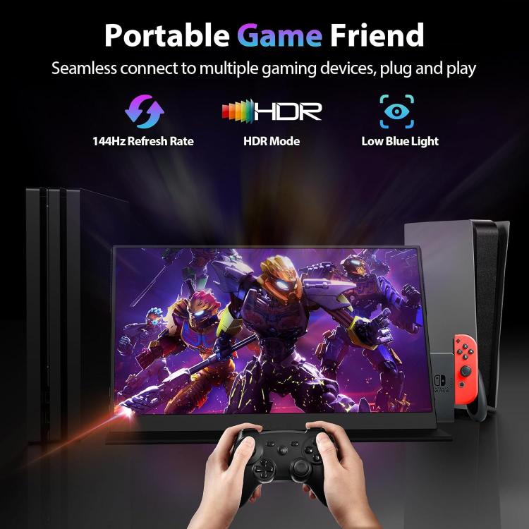 P161Q10G 16.1 inch 2.5K Portable Monitor 144Hz Extended Screen, 16.1 inch 2.5K 144Hz