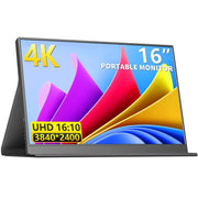 P160A20 16 inch 4K Portable Monitor Gaming Extended Screen, 16 inch 4K