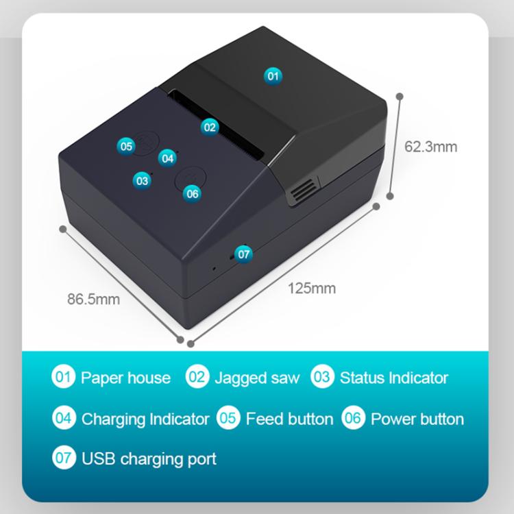 Stampante termica portatile per etichette POS-5820 da 2 pollici