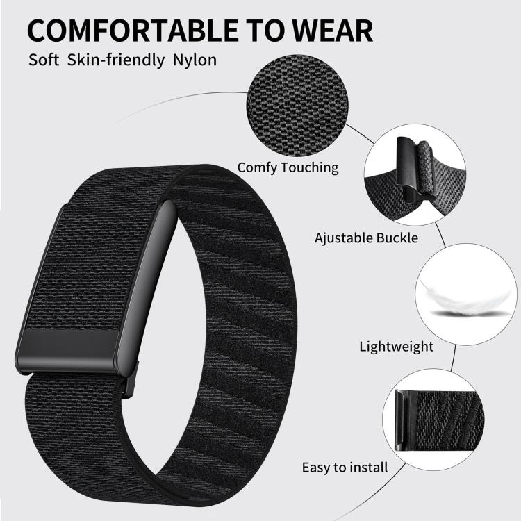 Cinturino per orologio sportivo xDfind in nylon elastico con motivo twill e fibbia nera, ideale per lo sport., For WHOOP 5.0 Standard Version