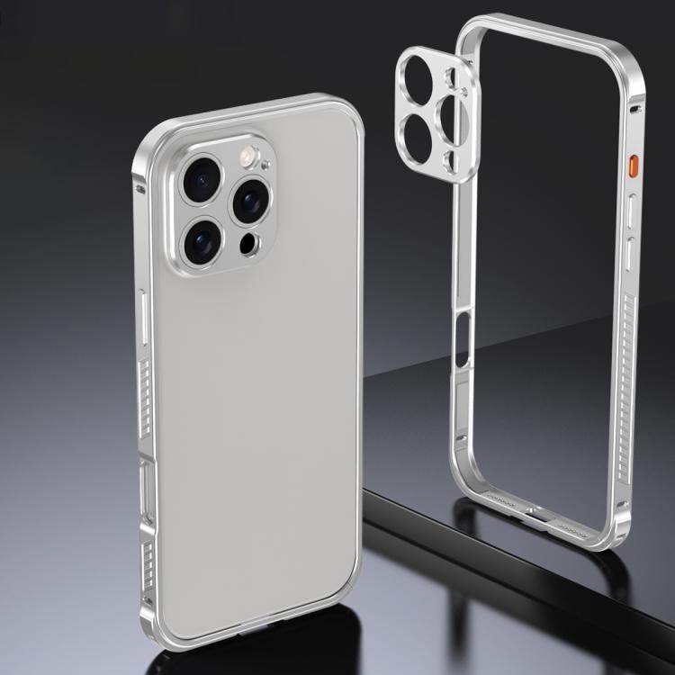 Custodia Armor con telaio in metallo antiscivolo su entrambi i lati e copriobiettivo., For iPhone 16 Pro, For iPhone 16