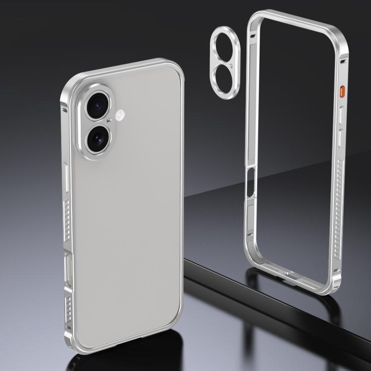 Custodia Armor con telaio in metallo antiscivolo su entrambi i lati e copriobiettivo., For iPhone 16 Pro, For iPhone 16