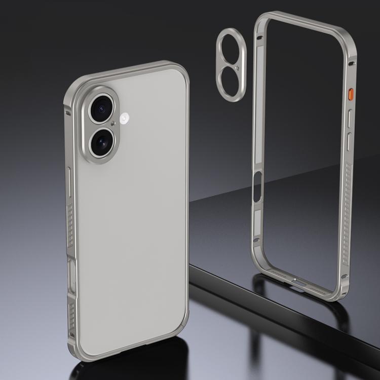Custodia Armor con telaio in metallo antiscivolo su entrambi i lati e copriobiettivo., For iPhone 16 Pro, For iPhone 16