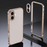 Custodia Armor con telaio in metallo antiscivolo su entrambi i lati e copriobiettivo., For iPhone 16 Pro, For iPhone 16