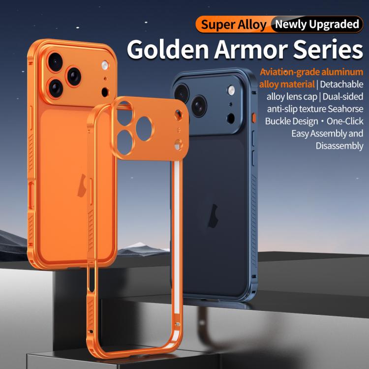 Custodia Armor con telaio in metallo antiscivolo su entrambi i lati e copriobiettivo., For iPhone 16 Pro, For iPhone 16