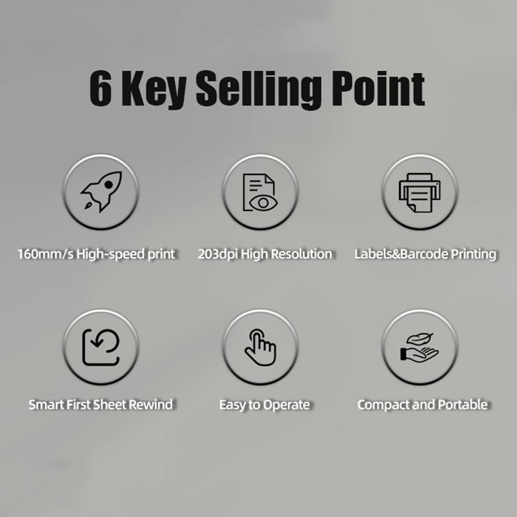 Stampante termica per etichette e codici a barre POS-9260, AU Plug, EU Plug, US Plug, UK Plug