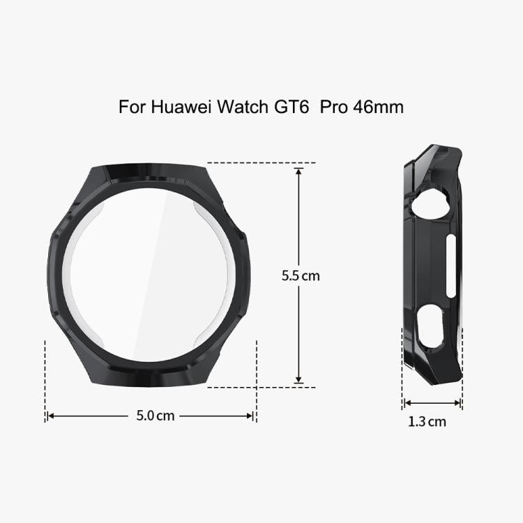 Cover protettiva per orologio xDfind con pellicola temperata e TPU integrato., For Huawei Watch GT 6 Pro 46mm, For Huawei Watch GT 6 46mm