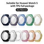 Cover protettiva per orologio xDfind con pellicola temperata e TPU integrato., For Huawei Watch 5 42mm, For Huawei Watch 5 46mm