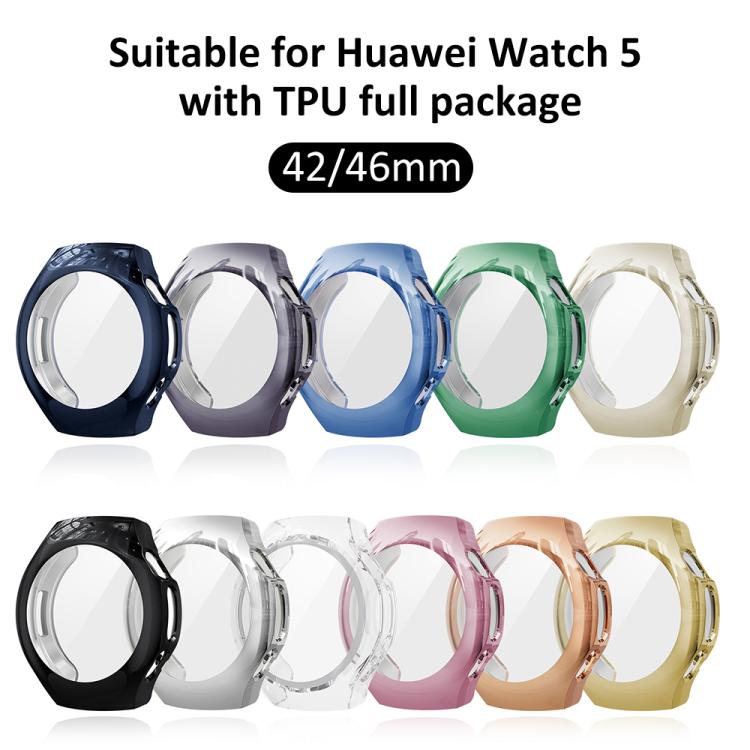 Cover protettiva per orologio xDfind con pellicola temperata e TPU integrato., For Huawei Watch 5 42mm, For Huawei Watch 5 46mm