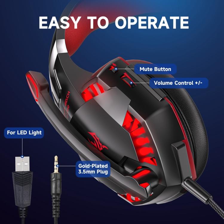 Cuffie da gioco cablate KOTION EACH G2000 con luce LED