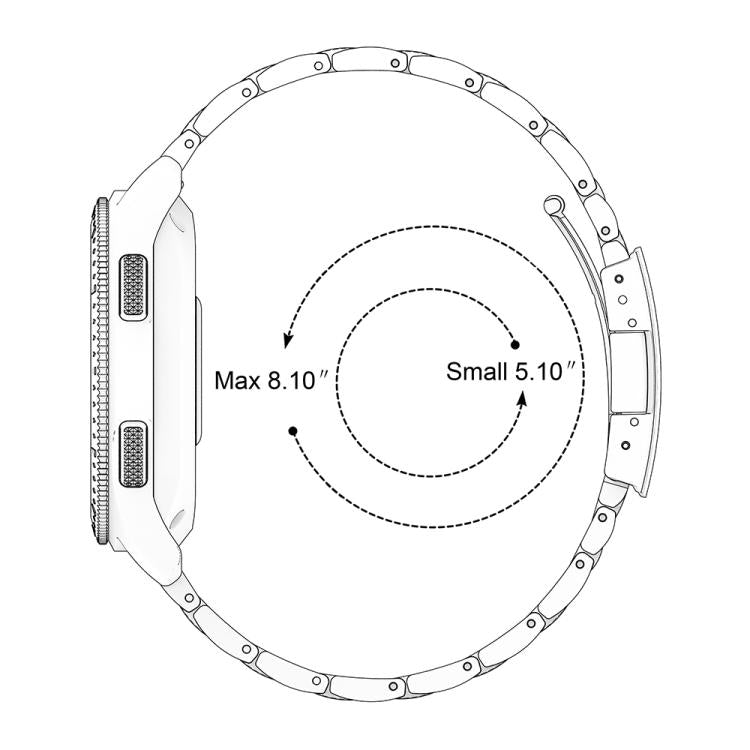 Cinturino per orologio in lega di titanio con fibbia a tartaruga e cinque perline, 22mm