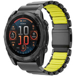 Cinturino per orologio in lega di titanio con fibbia magnetica Norman integrata a una sola perlina, For Garmin 26mm