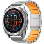Cinturino per orologio in lega di titanio con fibbia magnetica Norman integrata a una sola perlina, For Garmin 26mm