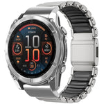 Cinturino per orologio in lega di titanio con fibbia magnetica Norman integrata a una sola perlina, For Garmin 26mm