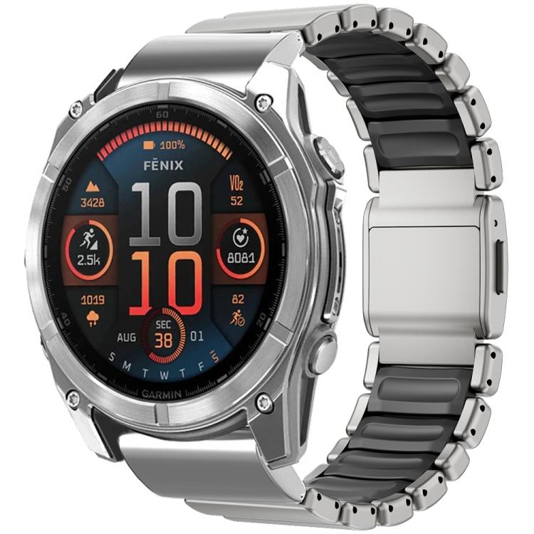 Cinturino per orologio in lega di titanio con fibbia magnetica Norman integrata a una sola perlina, For Garmin 26mm
