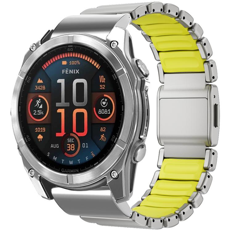 Cinturino per orologio in lega di titanio con fibbia magnetica Norman integrata a una sola perlina, For Garmin 26mm