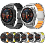 Cinturino per orologio in lega di titanio con fibbia magnetica Norman integrata a una sola perlina, For Garmin 26mm