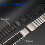 Cinturino per orologio in lega di titanio con fibbia magnetica Norman integrata a una sola perlina, For Garmin 26mm