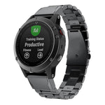 Cinturino per orologio in lega di titanio con fibbia piatta integrata a tre perline e sgancio rapido., For Garmin 22mm, For Garmin 26mm, For Garmin 20mm