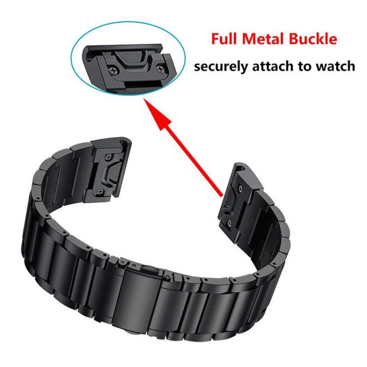 Cinturino per orologio in lega di titanio con fibbia piatta integrata a tre perline e sgancio rapido., For Garmin 22mm, For Garmin 26mm, For Garmin 20mm