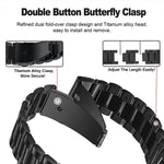 Cinturino per orologio in lega di titanio con fibbia piatta integrata a tre perline e sgancio rapido., For Garmin 22mm, For Garmin 26mm, For Garmin 20mm