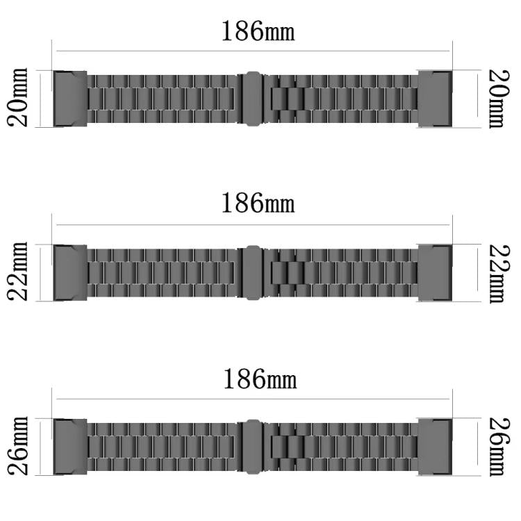 Cinturino per orologio in lega di titanio con fibbia piatta integrata a tre perline e sgancio rapido., For Garmin 22mm, For Garmin 26mm, For Garmin 20mm