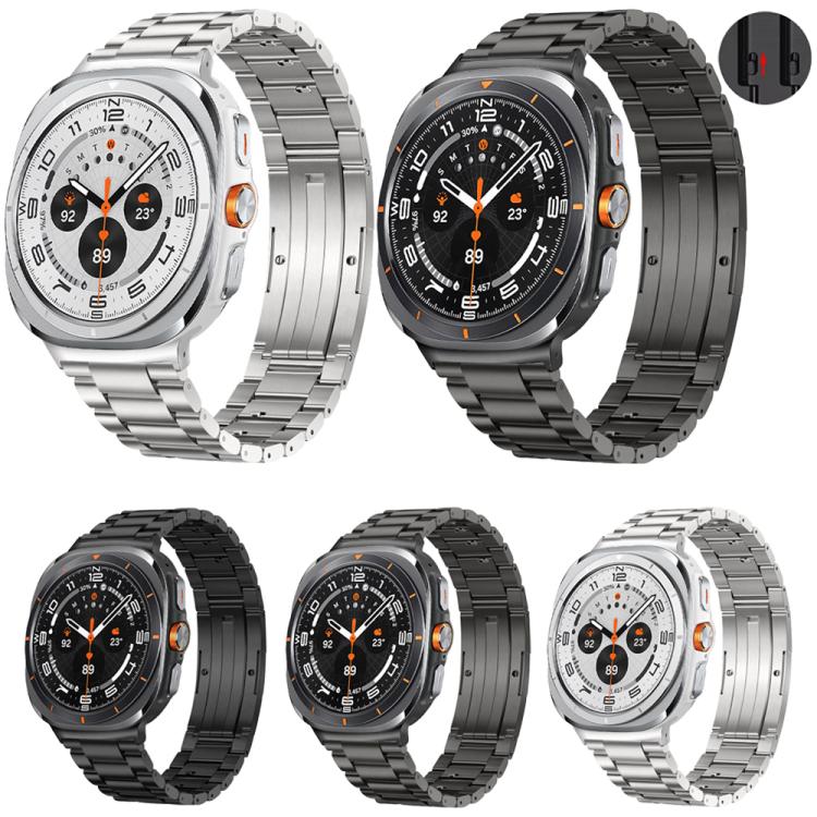 Cinturino per orologio in lega di titanio con fibbia HW a tre perline, staccabile., For Samsung Galaxy Watch Ultra 47mm / Ultra 2025, For Samsung Galaxy Watch8 / Watch8 Classic