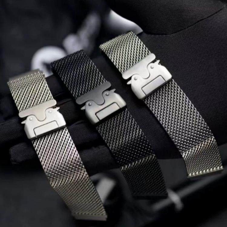 Cinturino per orologio in acciaio inox a maglia milanese con paracadute magnetico., For vivo Watch GT 2 / iQOO Watch GT 2, For vivo Watch GT / iQOO Watch GT