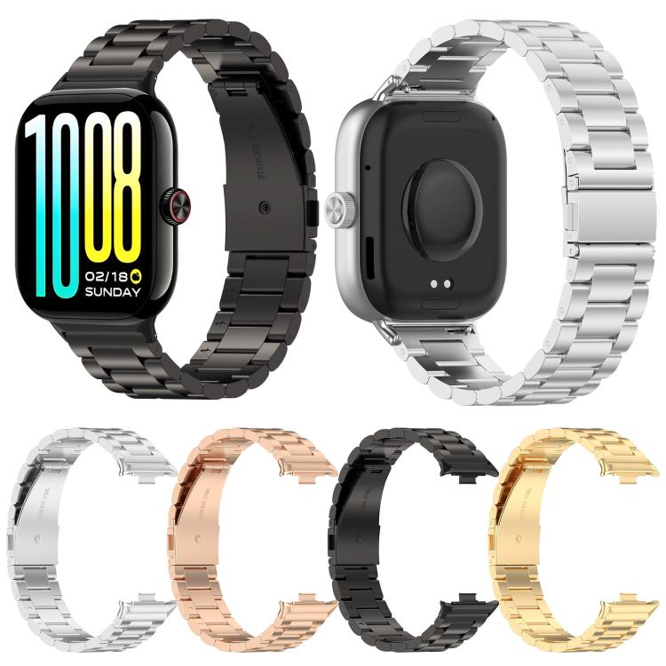 Cinturino per orologio in acciaio inossidabile con fibbia piatta a tre perline, For vivo Watch GT 2 / iQOO Watch GT 2
