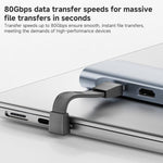 Cavo dati completo da 67 mm, 240 W, 8K, 80 Gbps, da Type-C a Type-C per Thunderbolt 4, Type-C to Type-C 80Gbps