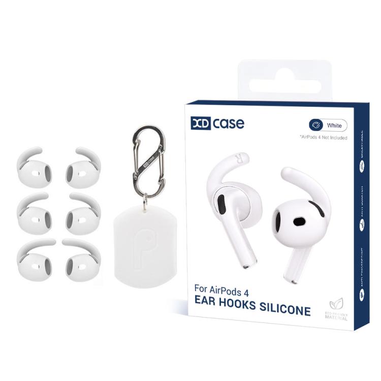 XDcase - 3 paia di tappi auricolari sportivi antiscivolo in silicone con custodia e moschettone, For AirPods 4