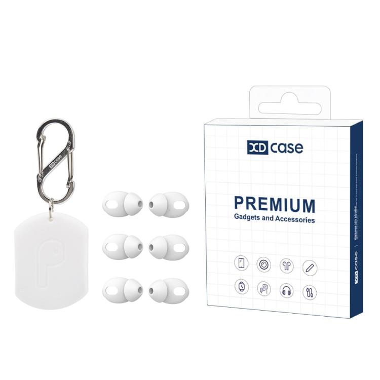 XDcase - 3 paia di tappi auricolari in silicone con custodia e moschettone, For AirPods 4