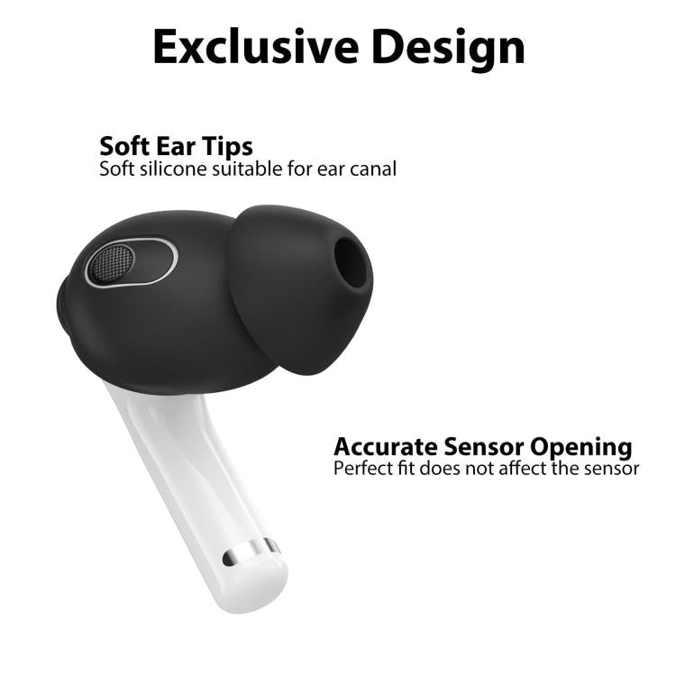 XDcase - 3 paia di tappi auricolari in silicone con custodia e moschettone, For AirPods 4