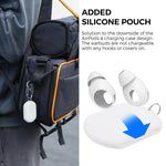 XDcase - 3 paia di tappi auricolari in silicone con custodia e moschettone, For AirPods 4