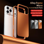 Custodia per telefono con cornice in metallo e pannello posteriore micro-satinato., For iPhone 14 Pro, For iPhone 14 Pro Max