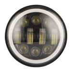 EagleVision DC9-30V 35W 6000K 4000LM Faro rotondo per moto 6LED da 5,75 pollici con Angel Eye per Harley-Davidson, 6LEDs