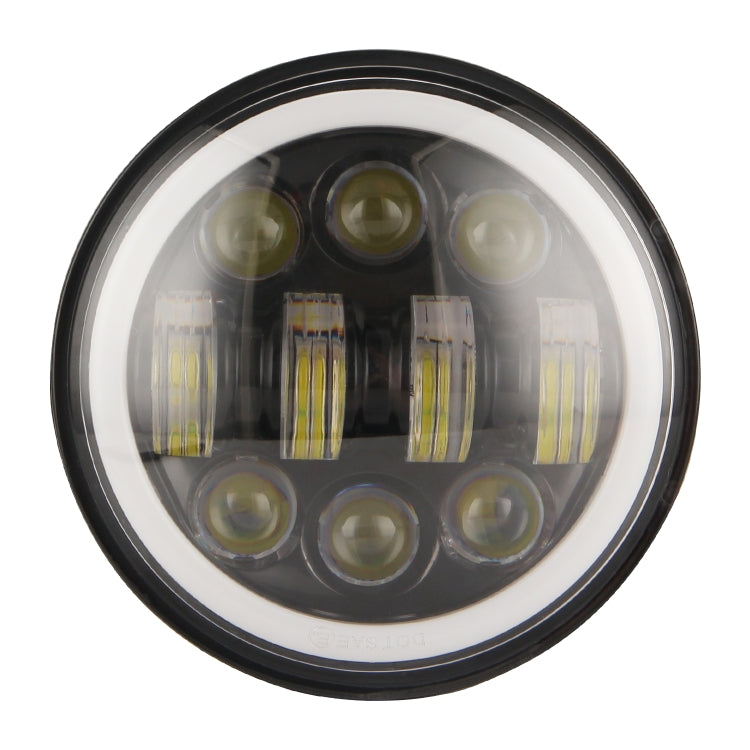 EagleVision DC9-30V 35W 6000K 4000LM Faro rotondo per moto 6LED da 5,75 pollici con Angel Eye per Harley-Davidson, 6LEDs