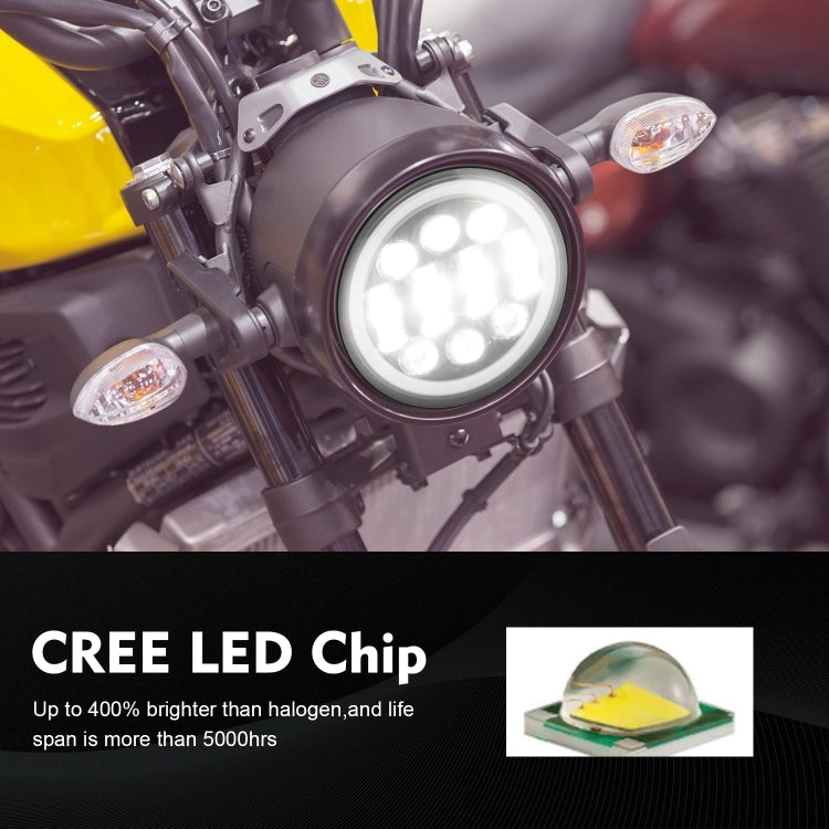EagleVision DC9-30V 35W 6000K 4000LM Faro rotondo per moto 6LED da 5,75 pollici con Angel Eye per Harley-Davidson, 6LEDs