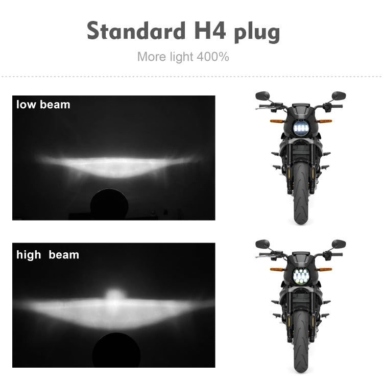 EagleVision DC9-30V 35W 6000K 4000LM Faro rotondo per moto 6LED da 5,75 pollici con Angel Eye per Harley-Davidson, 6LEDs