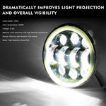EagleVision DC9-30V 35W 6000K 4000LM Faro rotondo per moto 6LED da 5,75 pollici con Angel Eye per Harley-Davidson, 6LEDs
