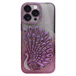 Custodia per telefono in TPU galvanizzato con effetto pavone in rilievo e strass glitterati, con pellicola protettiva per l'obiettivo., For iPhone 14 Pro Max, For iPhone 13 Pro Max, For iPhone 13 Pro, For iPhone 13