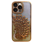 Custodia per telefono in TPU galvanizzato con effetto pavone in rilievo e strass glitterati, con pellicola protettiva per l'obiettivo., For iPhone 14 Pro Max, For iPhone 13 Pro Max, For iPhone 13 Pro, For iPhone 13