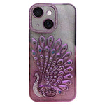 Custodia per telefono in TPU galvanizzato con effetto pavone in rilievo e strass glitterati, con pellicola protettiva per l'obiettivo., For iPhone 14 Pro Max, For iPhone 13 Pro Max, For iPhone 13 Pro, For iPhone 13
