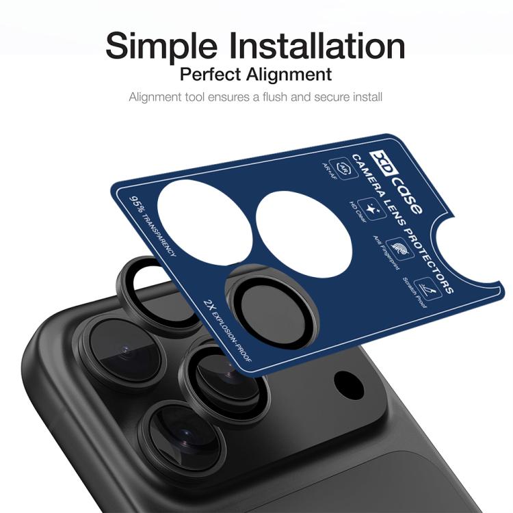 Protezione per obiettivo XDcase AF + AR Hawkeye con strumento di allineamento, For iPhone 17 Pro Max, For iPhone 17 Pro