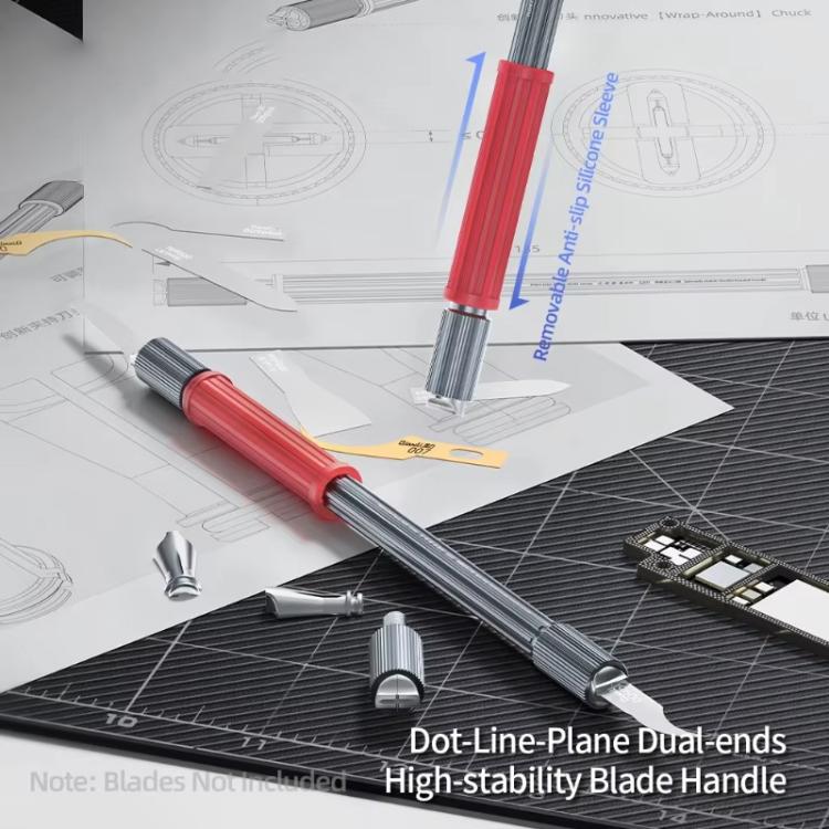 Coltello Qianli con lama a doppia estremità, extra stabile e superficie piatta con puntini antiscivolo e resistente all'usura., Qianli Dot Line Flatness Knife Handle