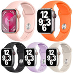 Confezione da 5 cinturini per orologio sportivo in silicone tinta unita xDfin, For Apple Watch 42 / 44 / 45 / 46 / 49mm, For Apple Watch 38 / 40 / 41 / S11 42mm