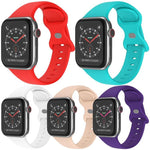 Confezione da 5 cinturini per orologio in silicone con fibbia a farfalla xDfind, For Apple Watch 42 / 44 / 45 / 46 / 49mm, For Apple Watch 38 / 40 / 41 / S11 42mm